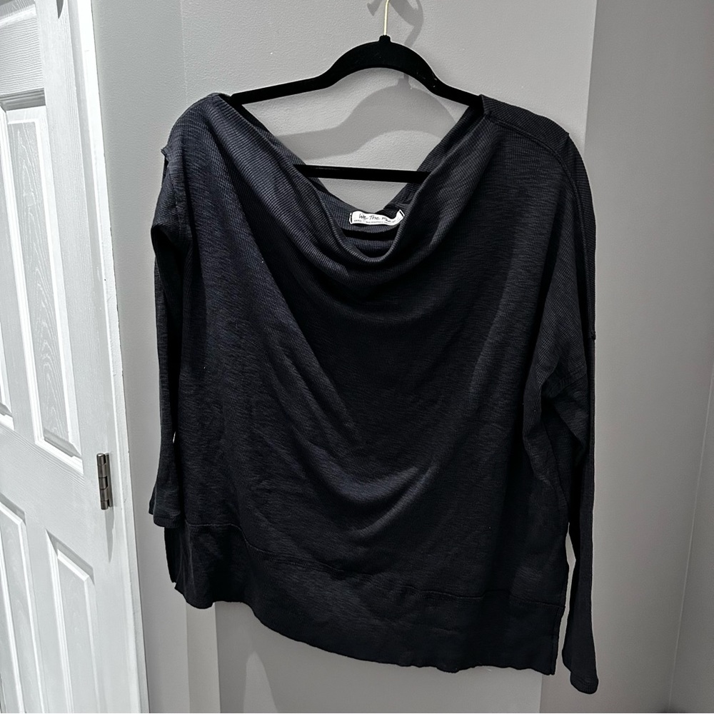 We The Free Free People Charcoal Gray Sweater-Sm